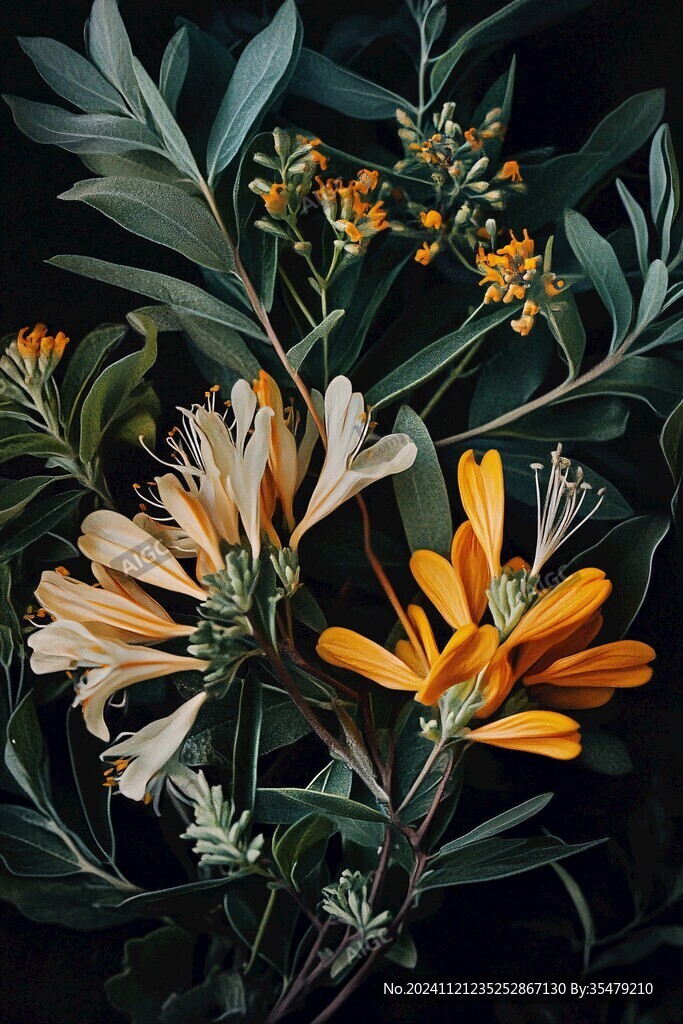 典雅金银花装饰画