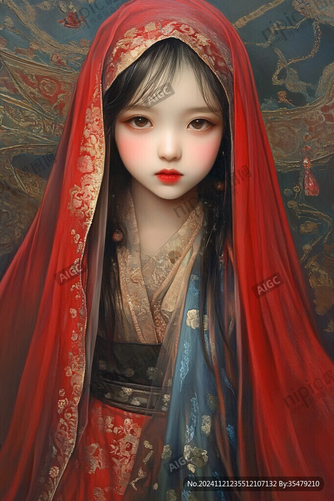 红衣少女设计古风