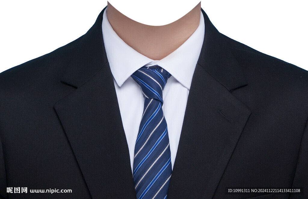 男人西装蓝色领带证件照衣服素材