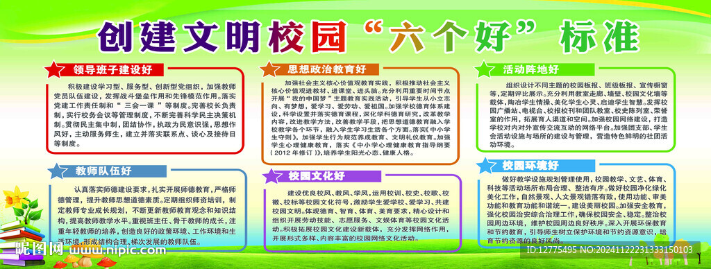 校园六好标准展板