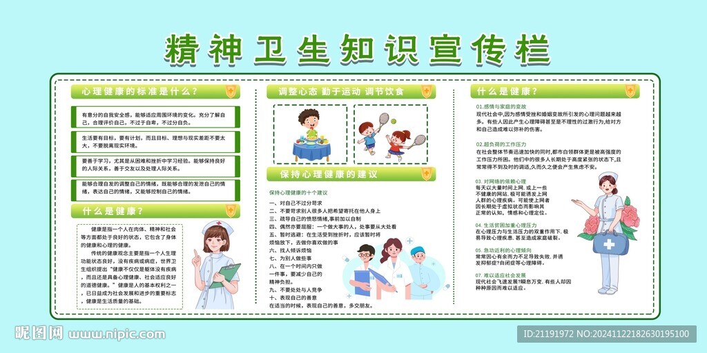 精神卫生知识宣传栏