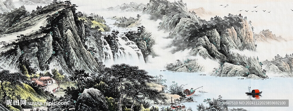 水墨山水国画