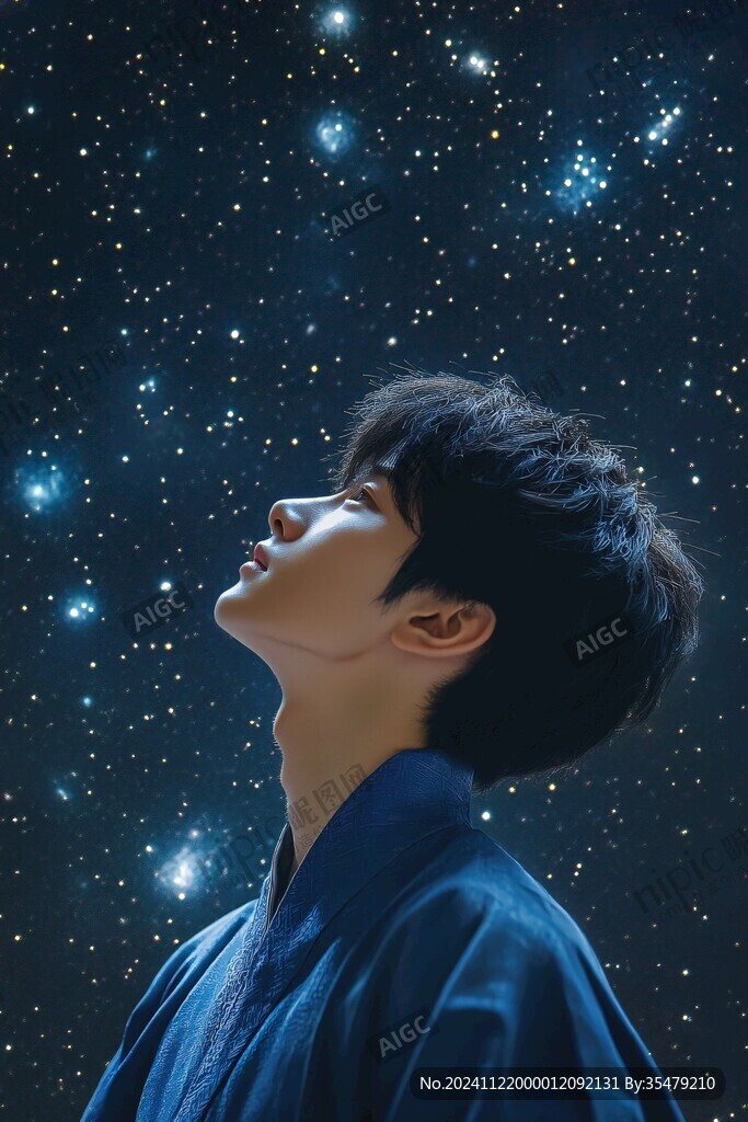 星辰大海男孩背影