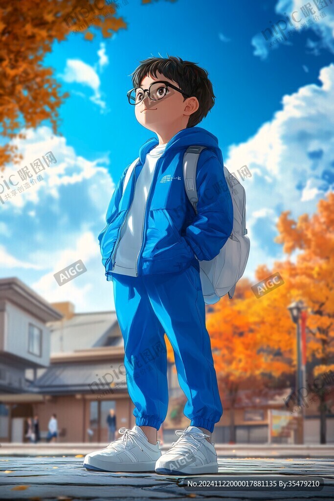 穿校服的小朋友