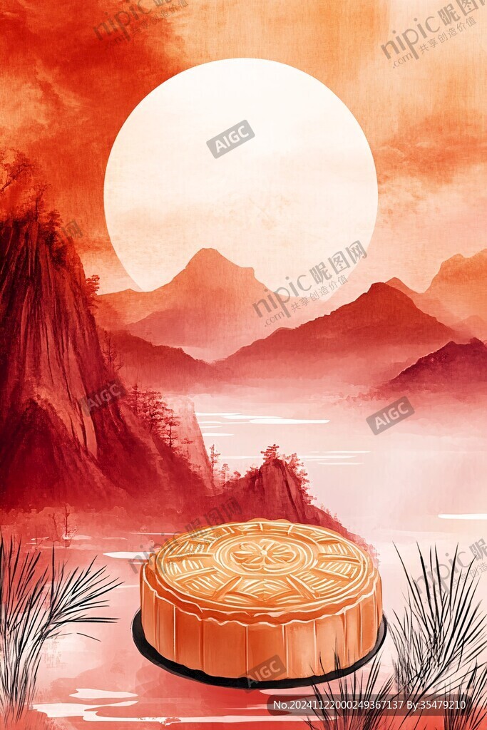 插画月饼