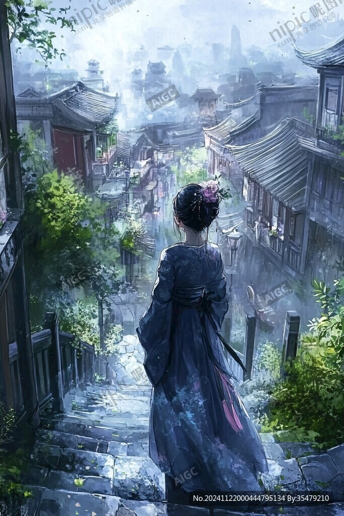 古风美女背影