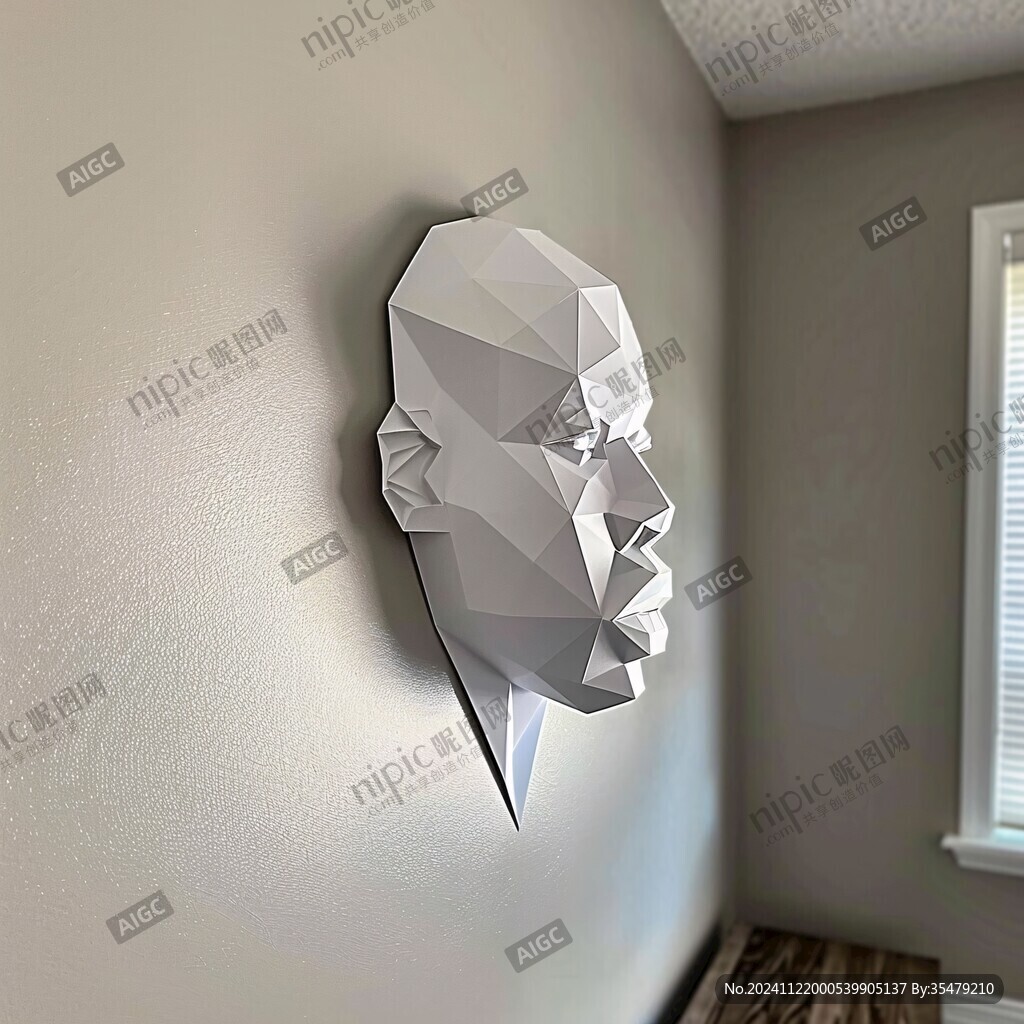 几何块面人物雕像