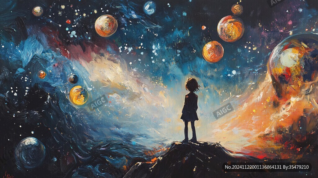 宇宙女孩插画