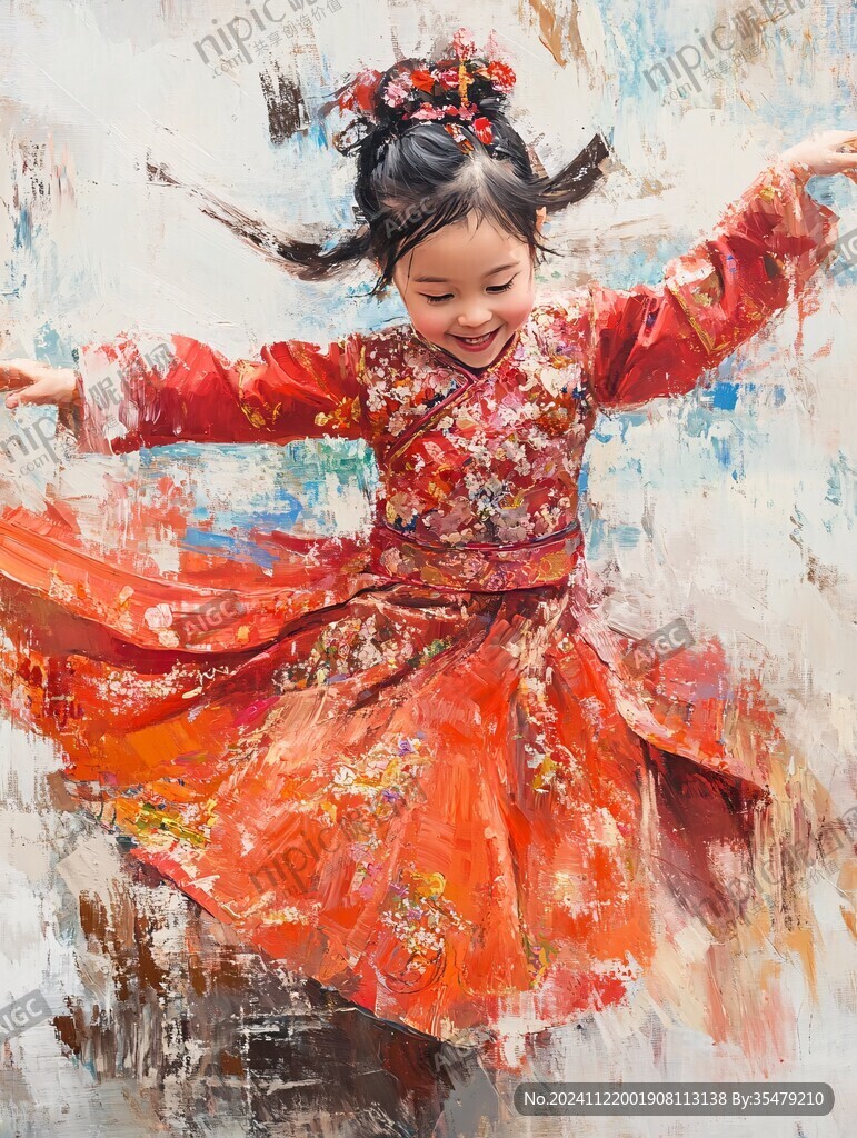 秧歌题材油画