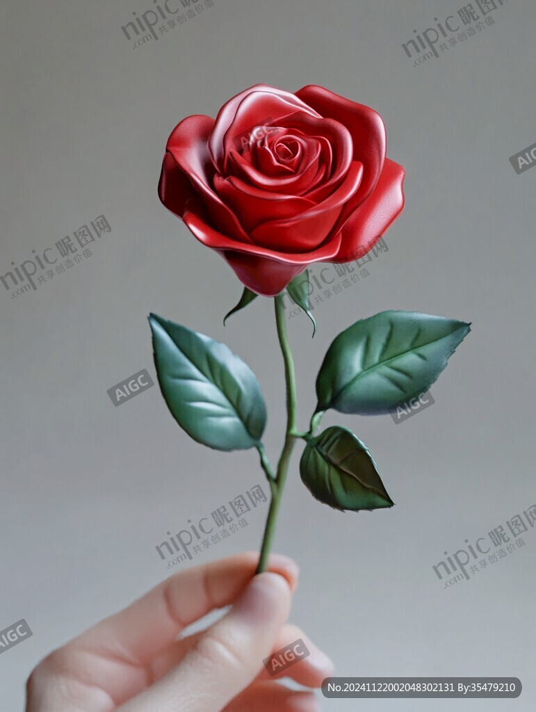 一支玫瑰花朵盛开鲜花