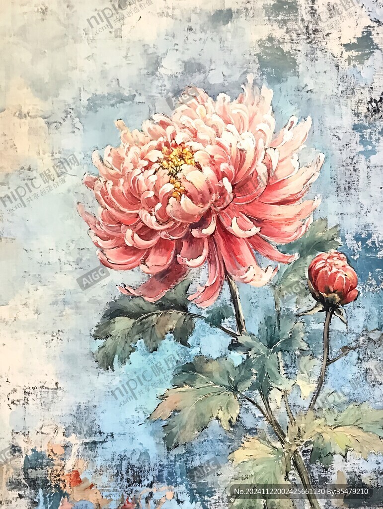 手绘大丽菊