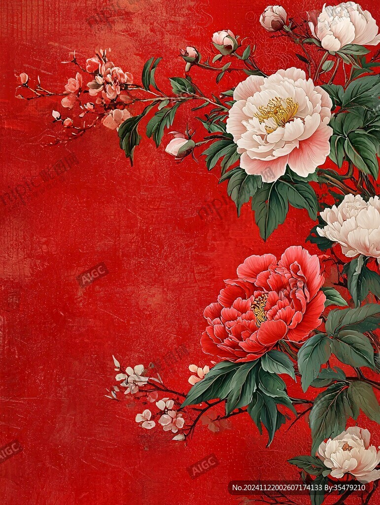 新中式牡丹花