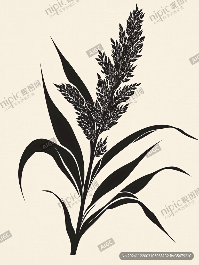 手绘谷精草