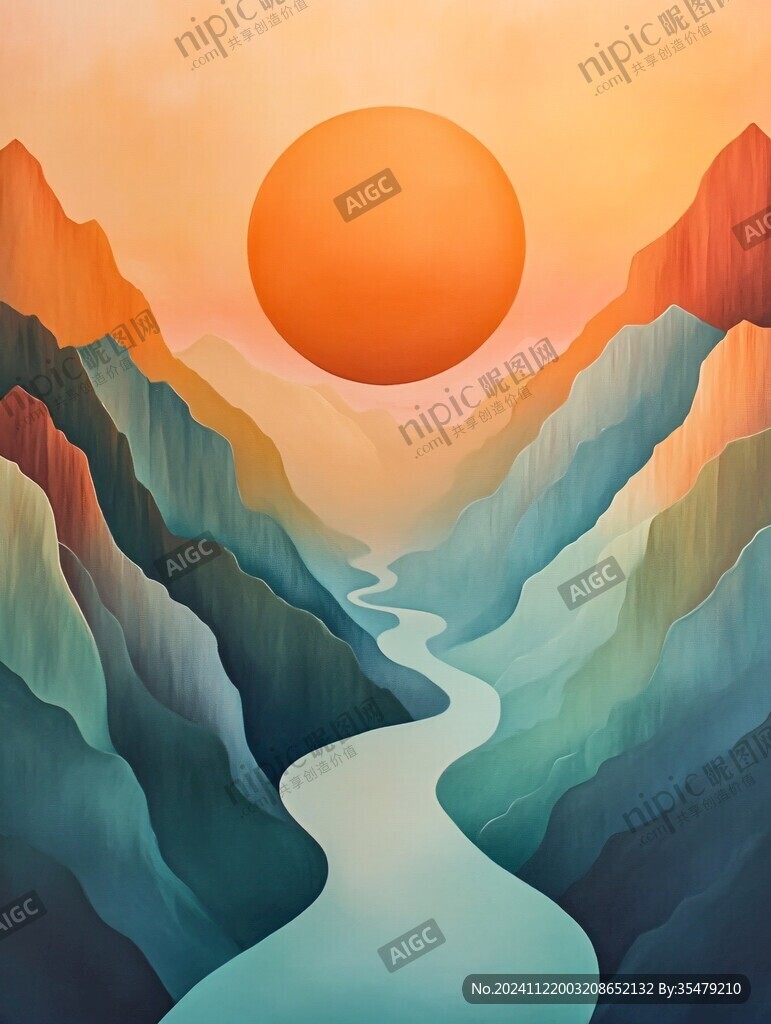 山河插画