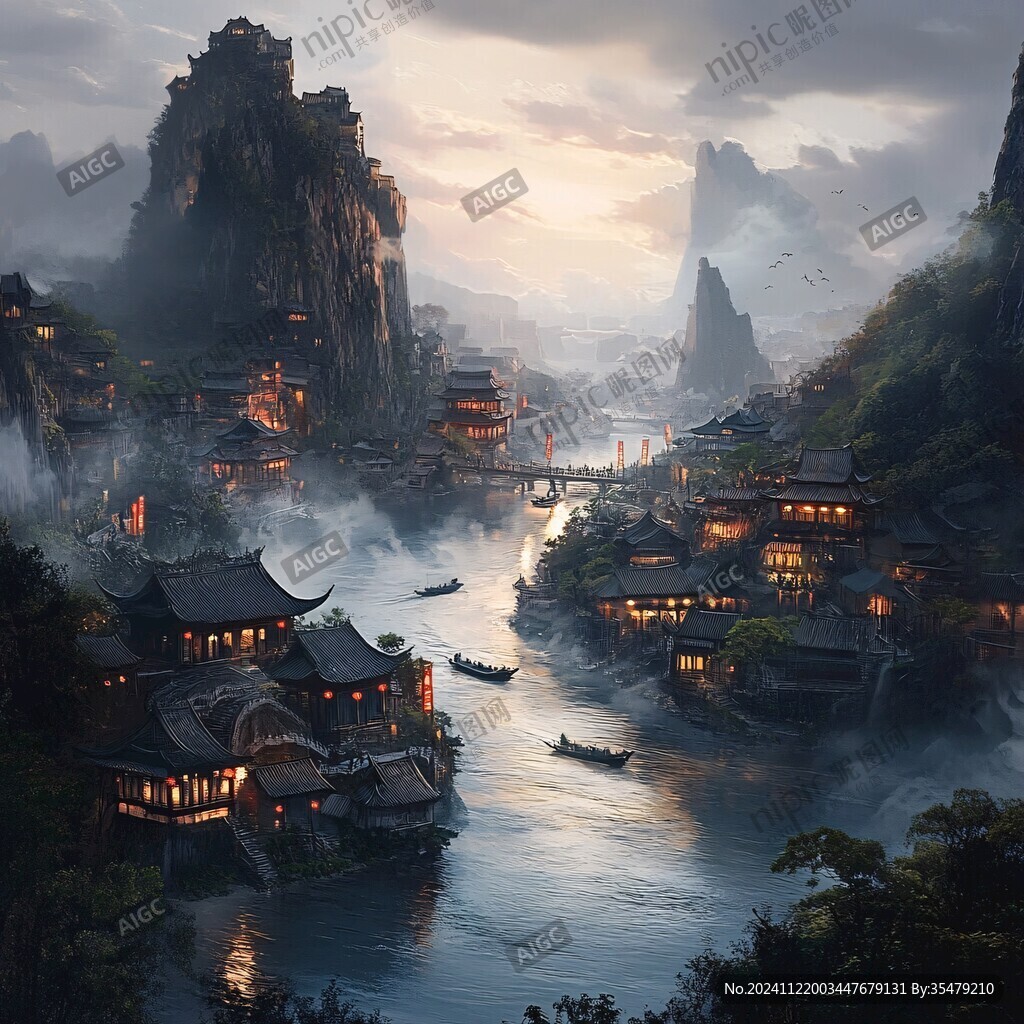 古风山水场景