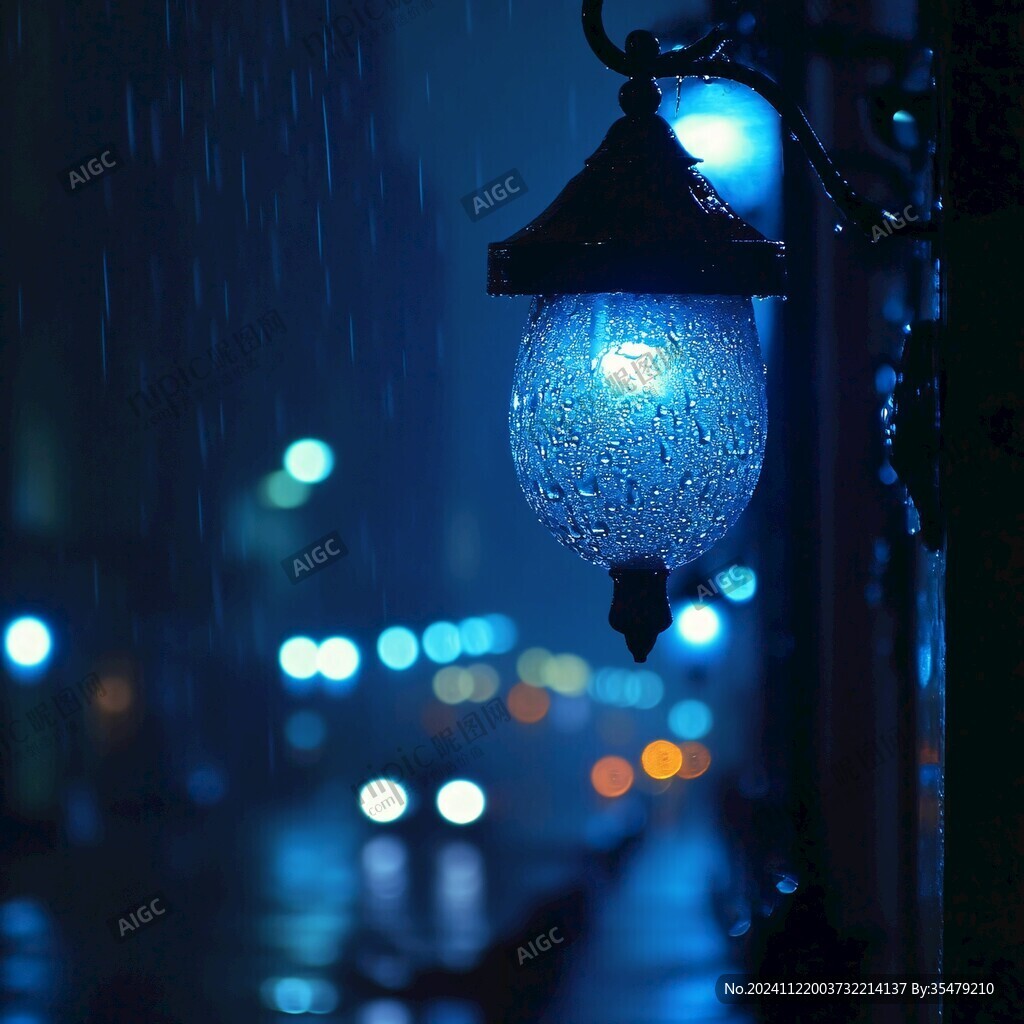 雨天街灯