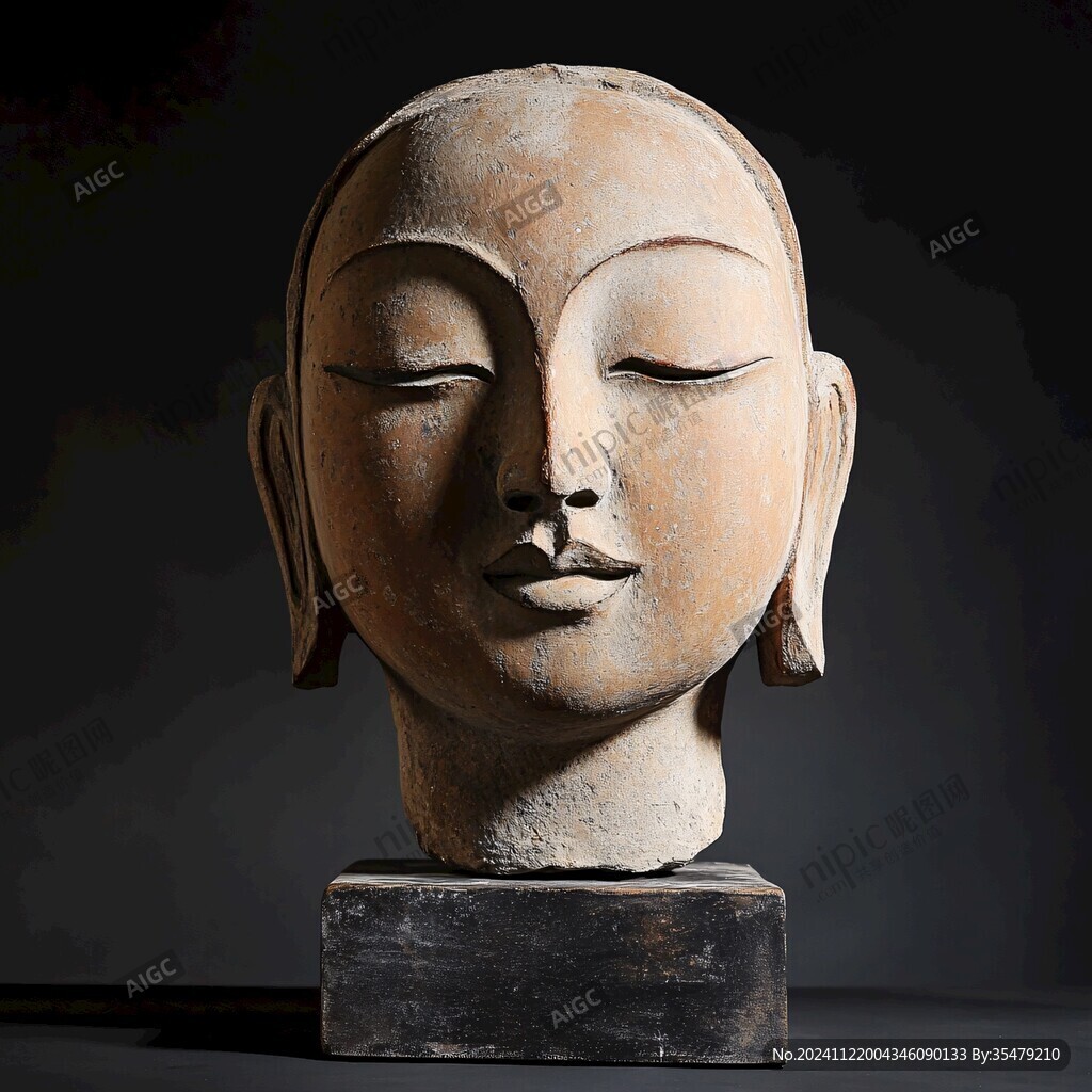 迦叶木雕头像