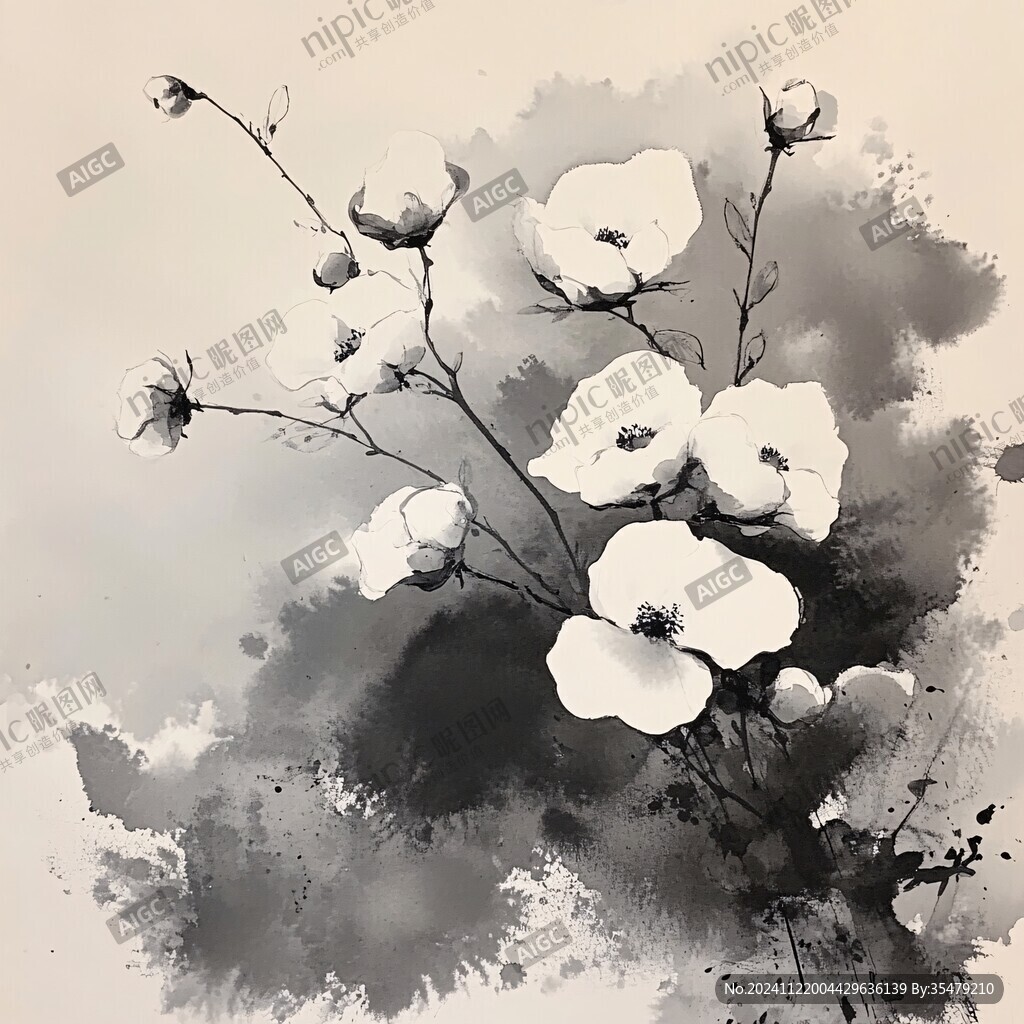 水墨亚麻花