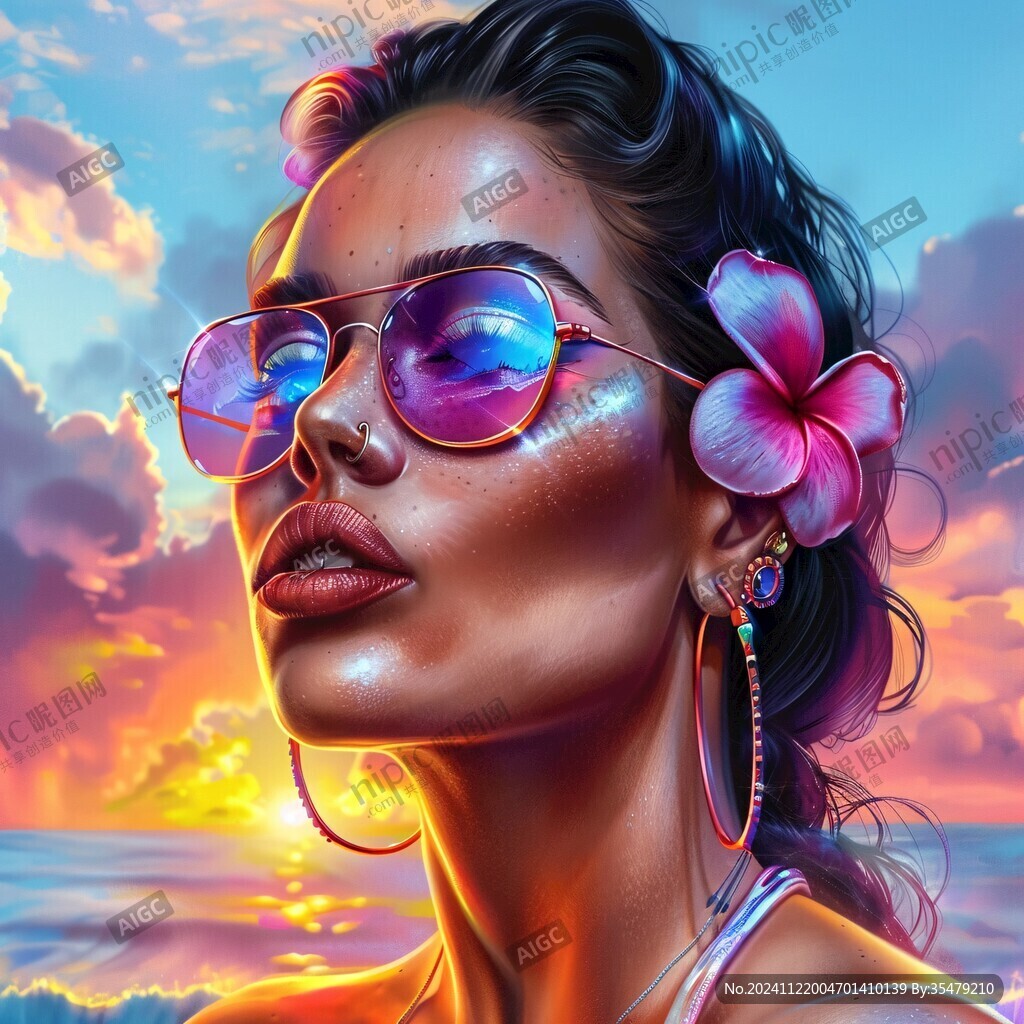 墨镜人物插画