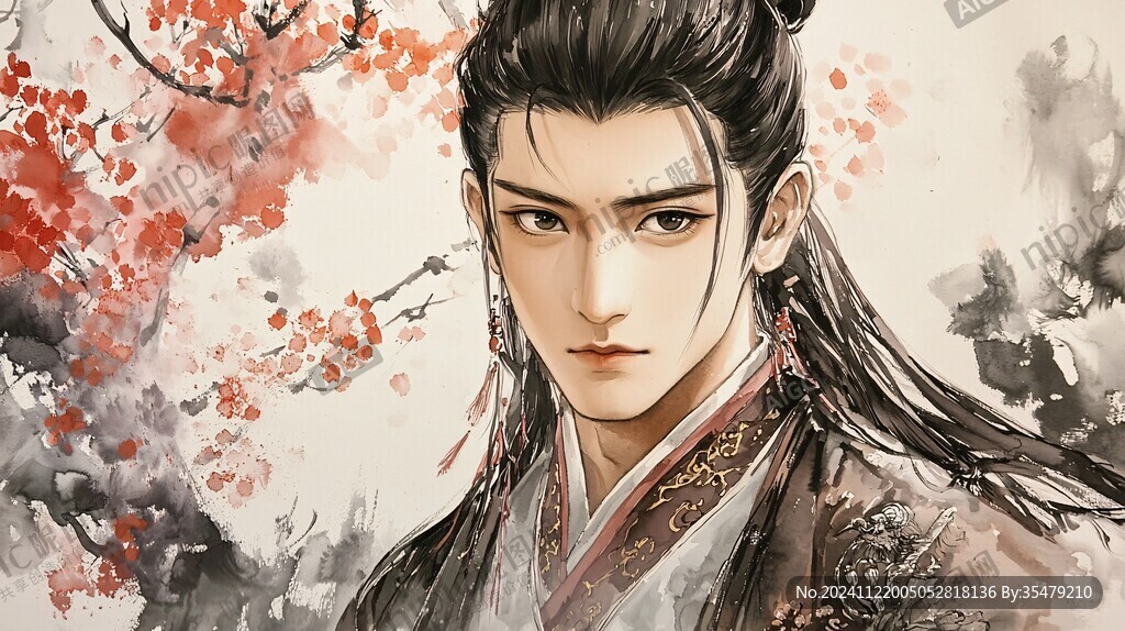 原创手绘古装美男