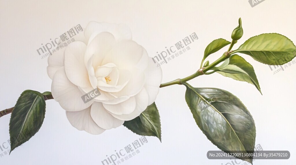 洁白茶花