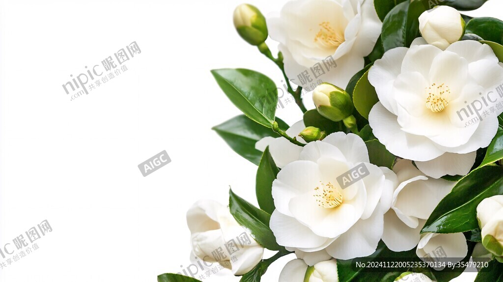 写实喷绘茉莉花