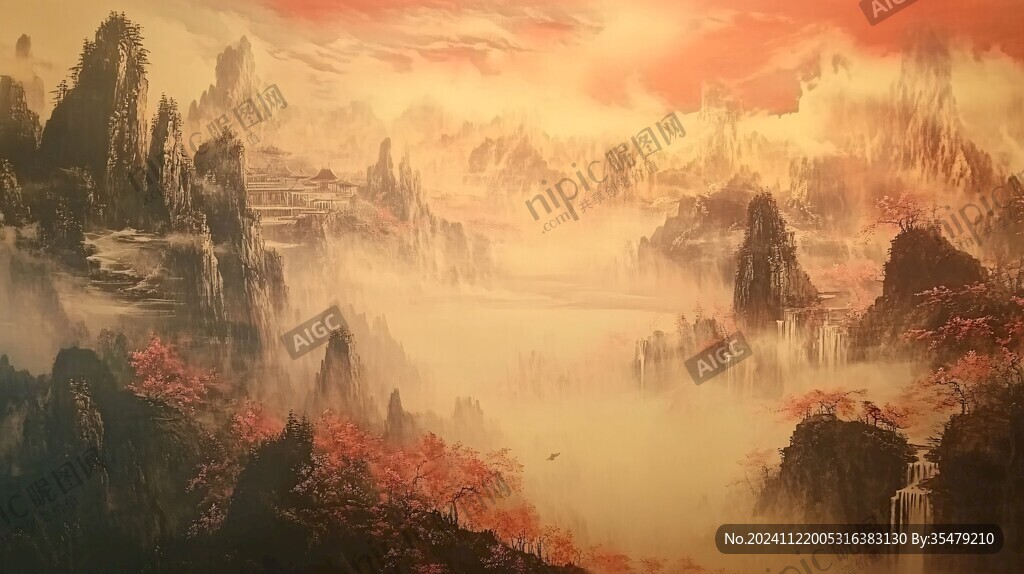 山水画合成图