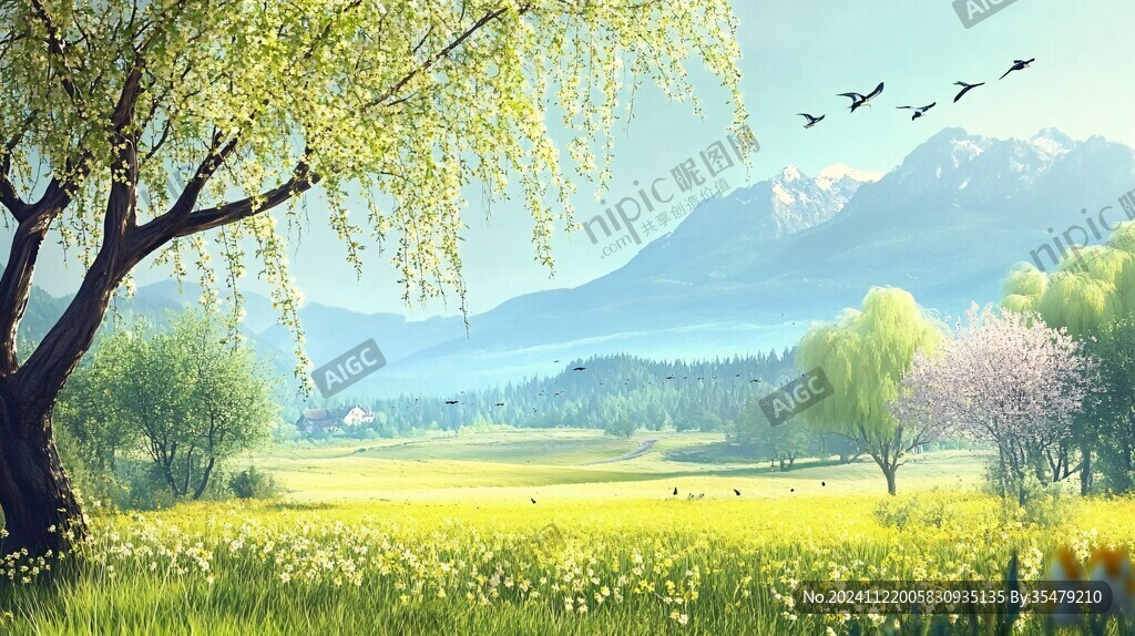 高清宽幅田园山水