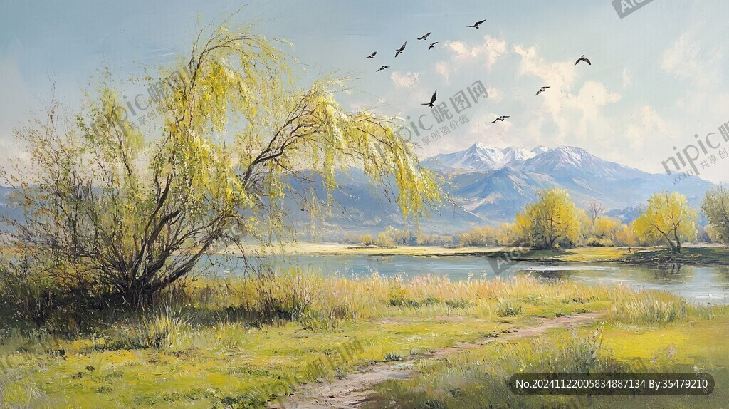 春天风景油画