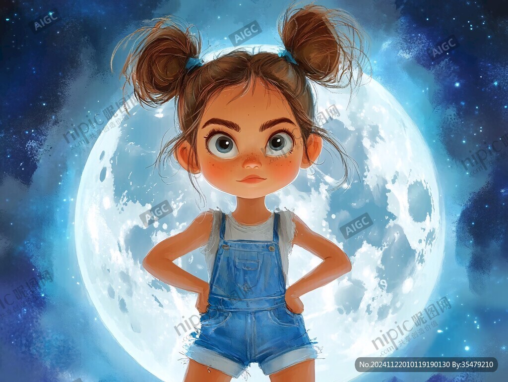 满月照插画