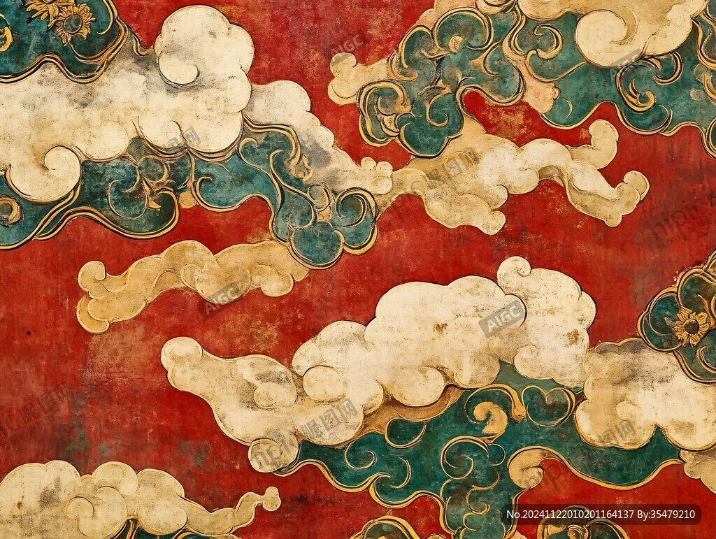 描金云纹