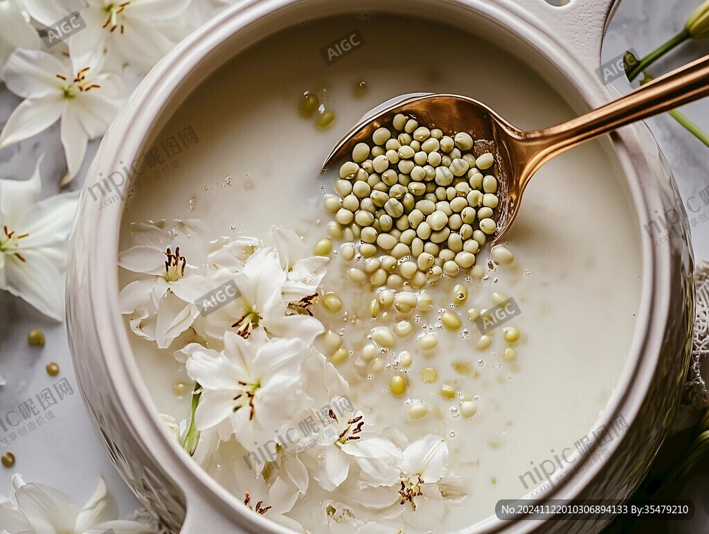 夏天解暑绿豆汤图片