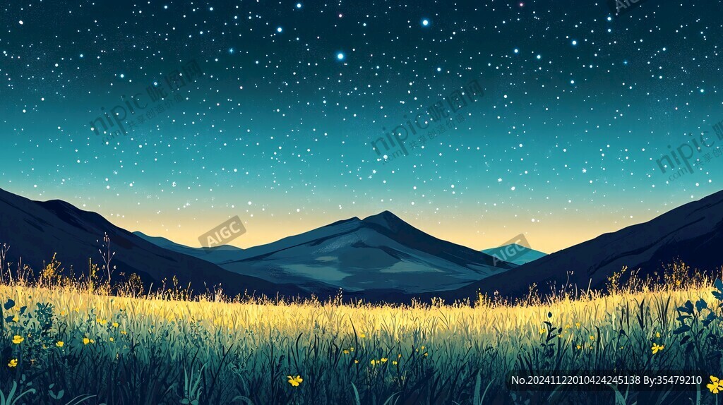 山区丘陵夜景
