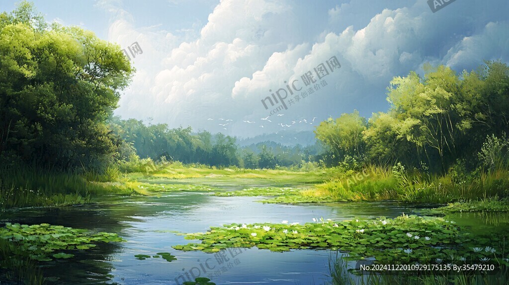 宽屏风景画