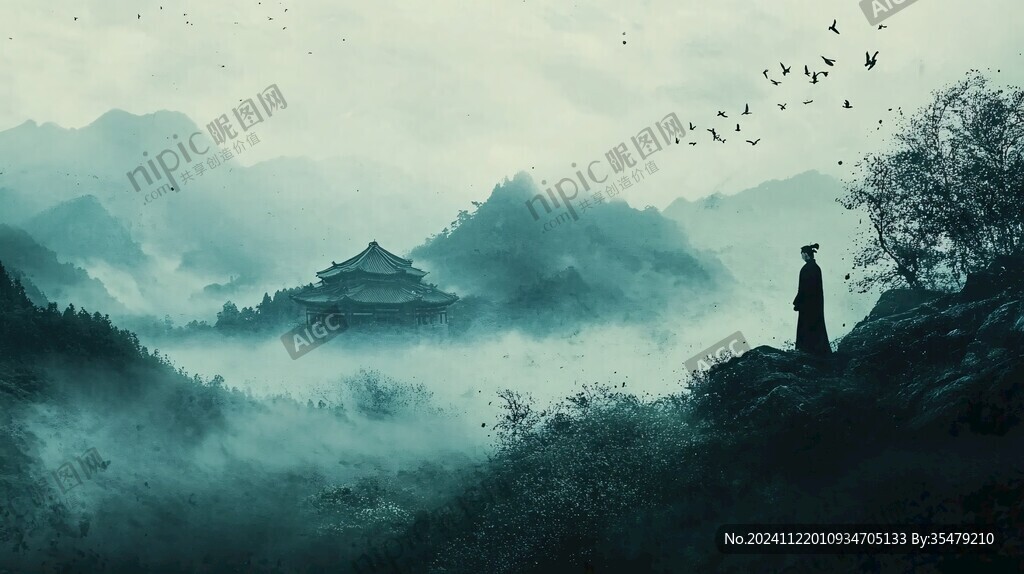 古风人像水墨山水
