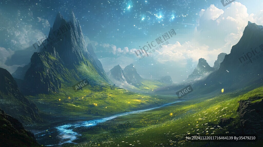 星月河幻想插画