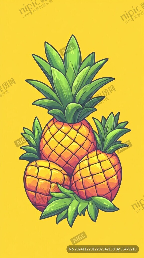 创意菠萝插画