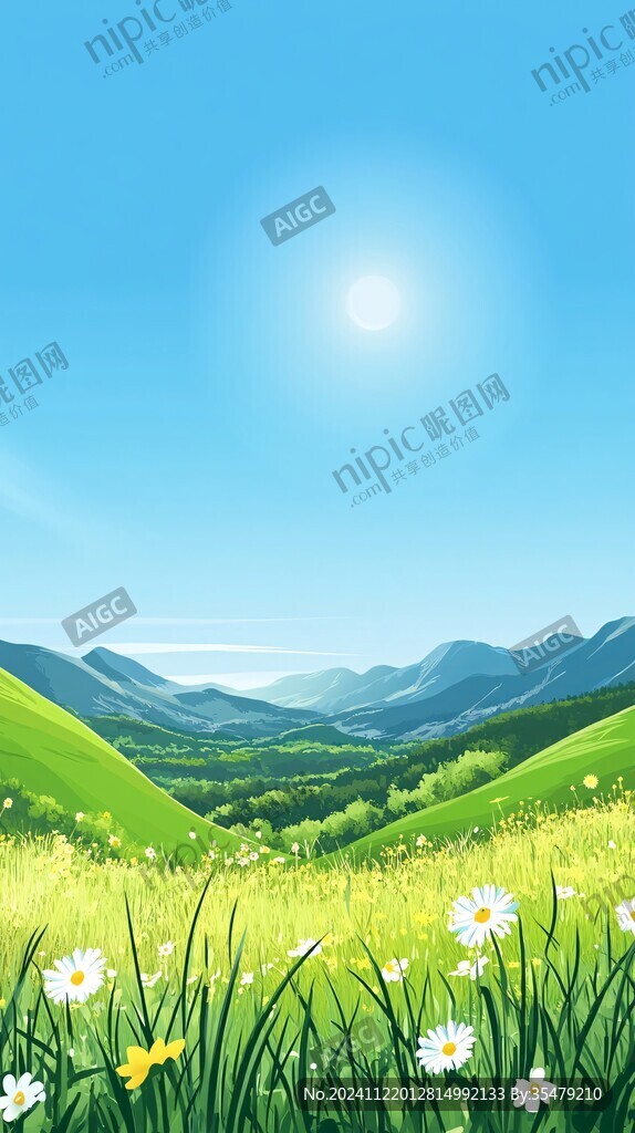 草原风光插画
