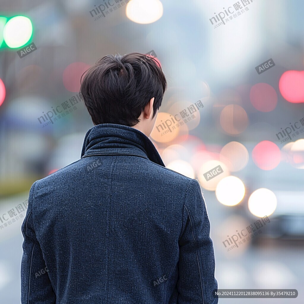 年轻男子背影