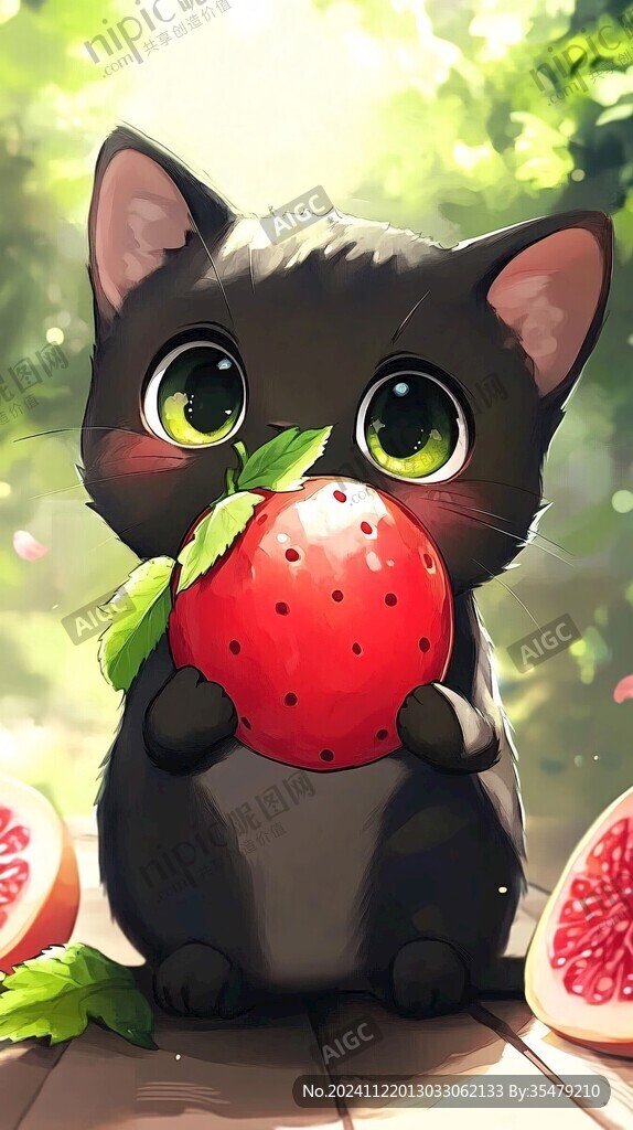 小黑猫插画
