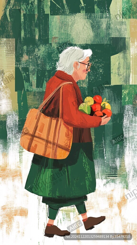 外婆插画
