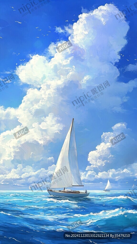 插画海洋辽阔