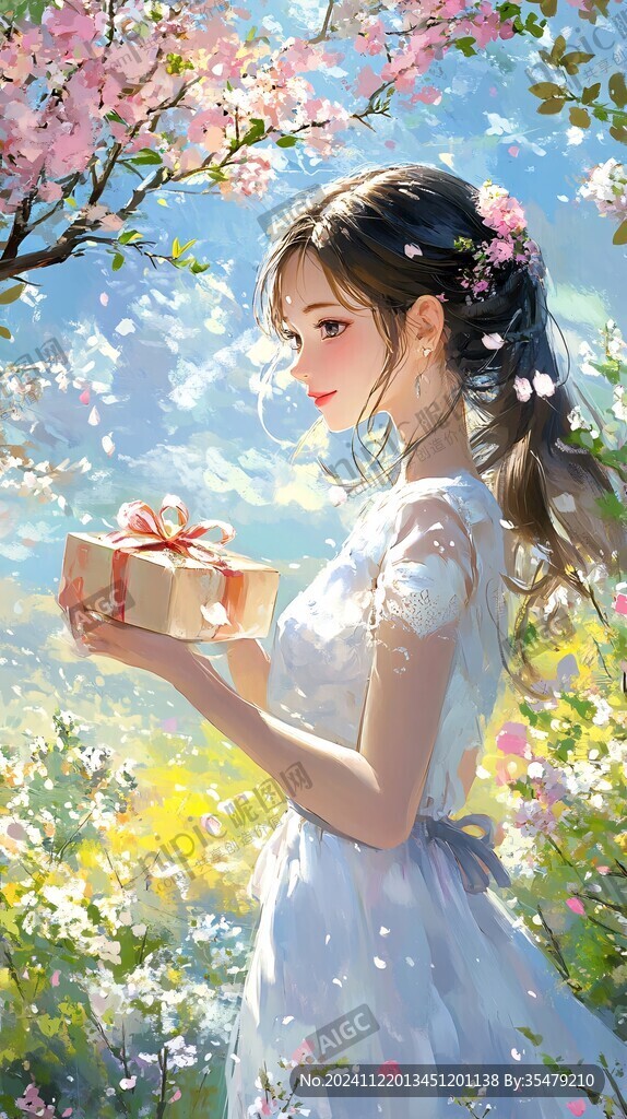 唯美少女插画