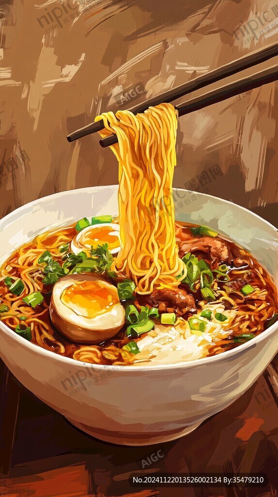 一碗面插画