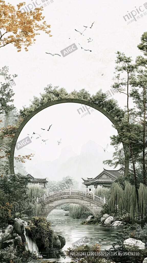 山水画合成图