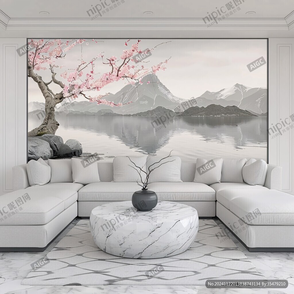 轻奢山水壁画