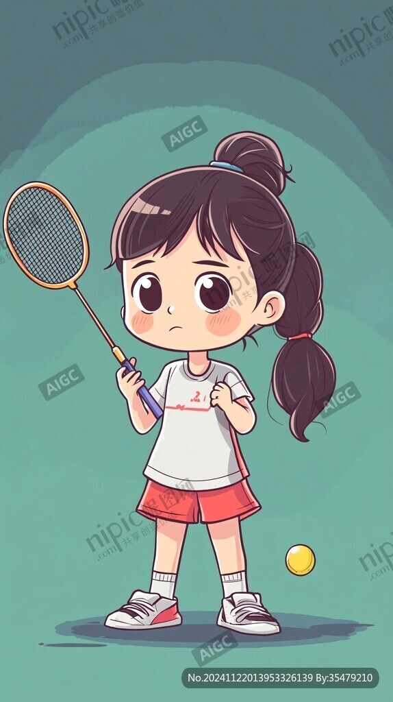 网球少女卡通