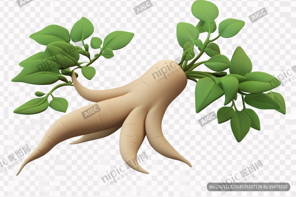 2根人参插画