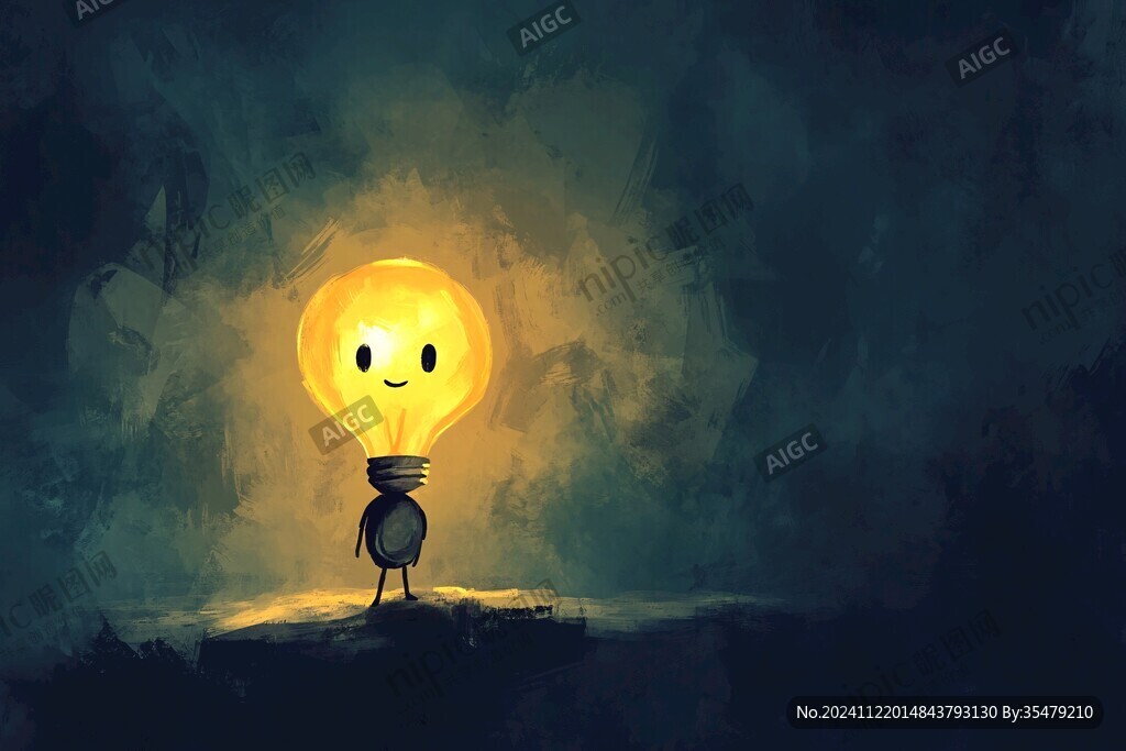 夜晚小灯泡