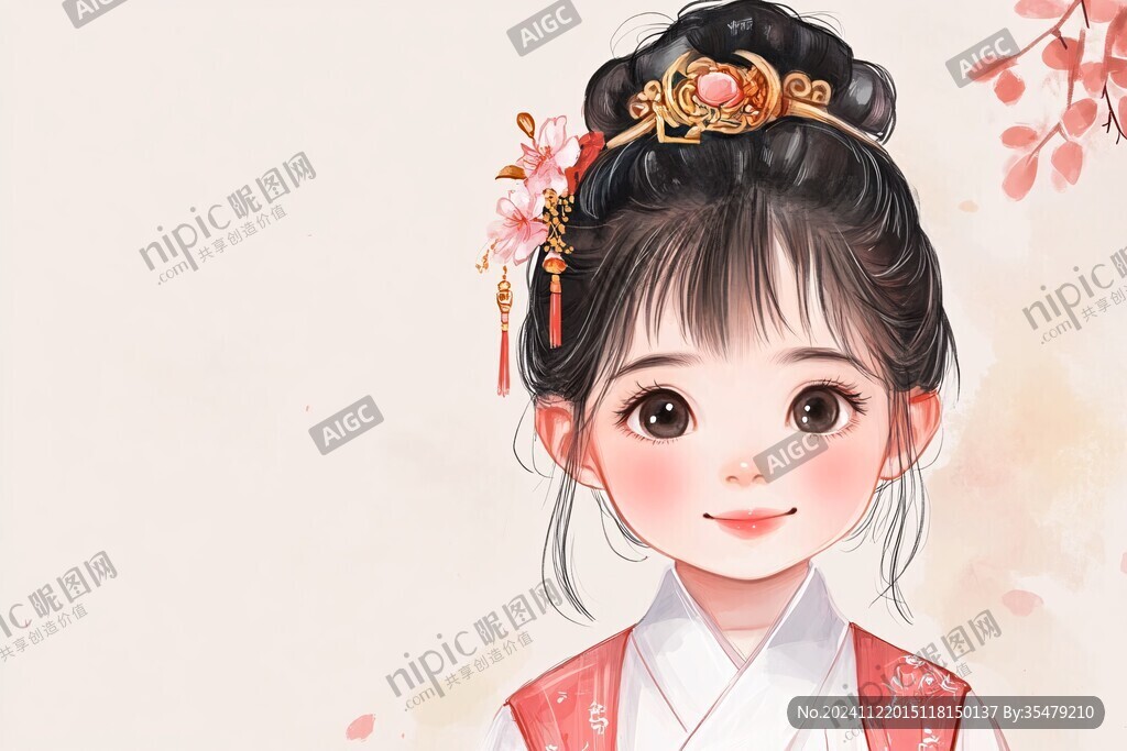 汉服卡通小女孩